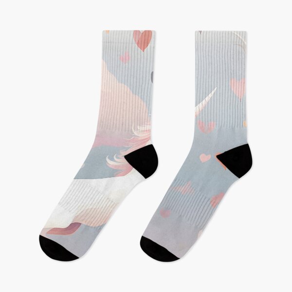 Item preview, Unicorn floating in a cloud of heart shaped clouds designed and sold by HaberkaDesign.