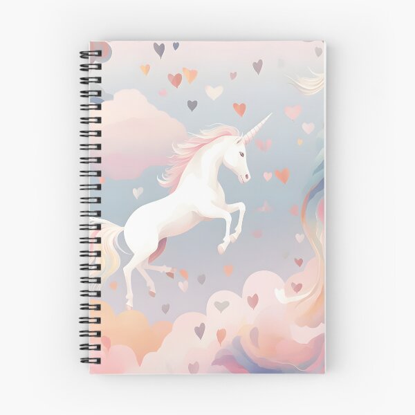Item preview, Unicorn floating in a cloud of heart shaped clouds designed and sold by HaberkaDesign.