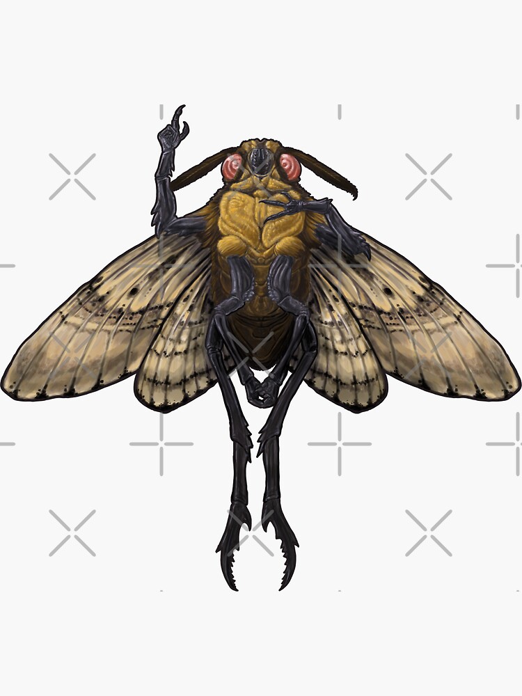 Thumbnail 3 of 3, Sticker, Mothman - The Hermit/The Prophet designed and sold by coffeeisblack.