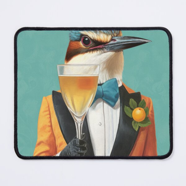 Item preview, A beautiful bird in a tuxedo and a drink designed and sold by MajesticBeasts.