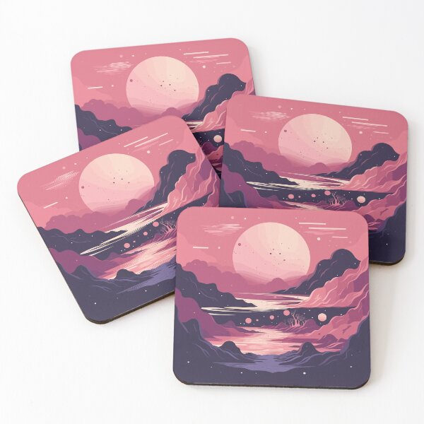 Item preview, Pink Universe & Moon - Minimalist Illustration designed and sold by ChelaDesigns.