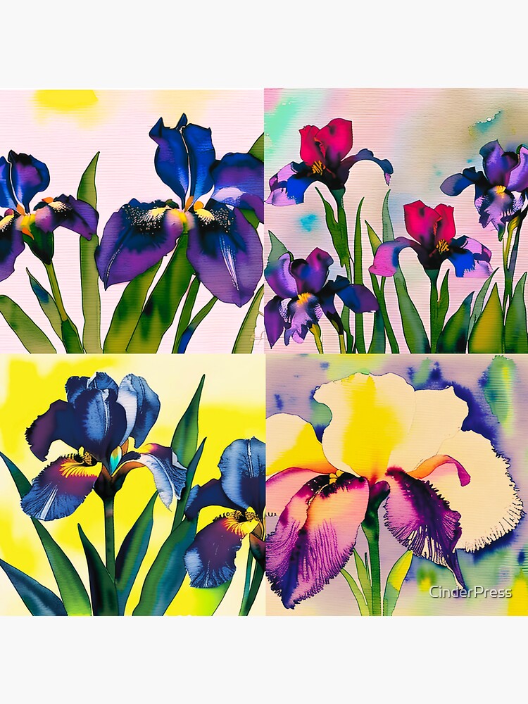 "Iris art" Sticker for Sale by CinderPress Redbubble