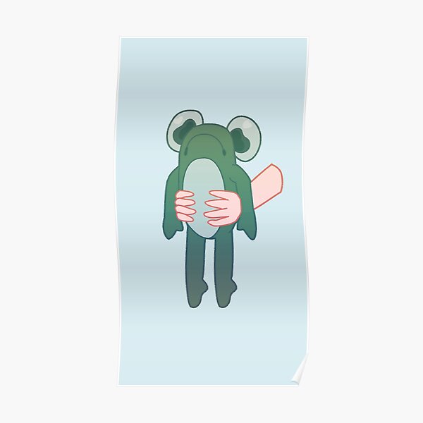 Froggy introverti triste faisant l'expérience d'une interaction sociale Poster