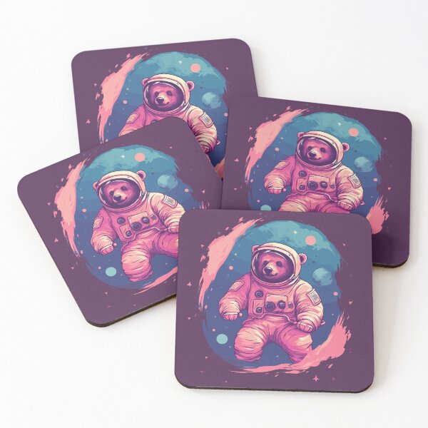 Item preview, Pink Bear in Space - Minimalist Illustration designed and sold by ChelaDesigns.