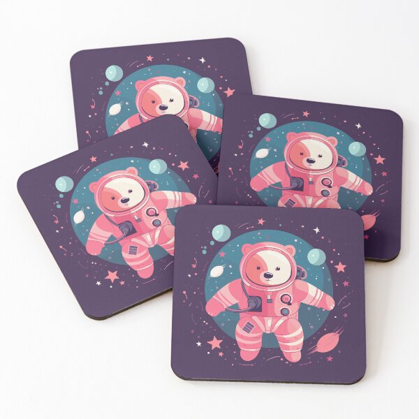 Item preview, Pink Bear in Space - Minimalist Illustration designed and sold by ChelaDesigns.