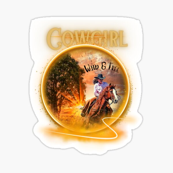 Wild & Free Neon Cowgirl Sticker