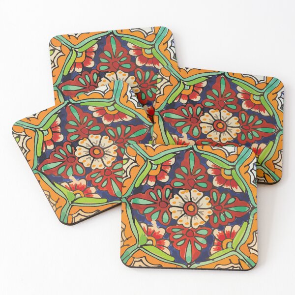 Item preview, Mexican Puebla talavera maximalist flower bouquet azulejo tile designed and sold by T-Mex.