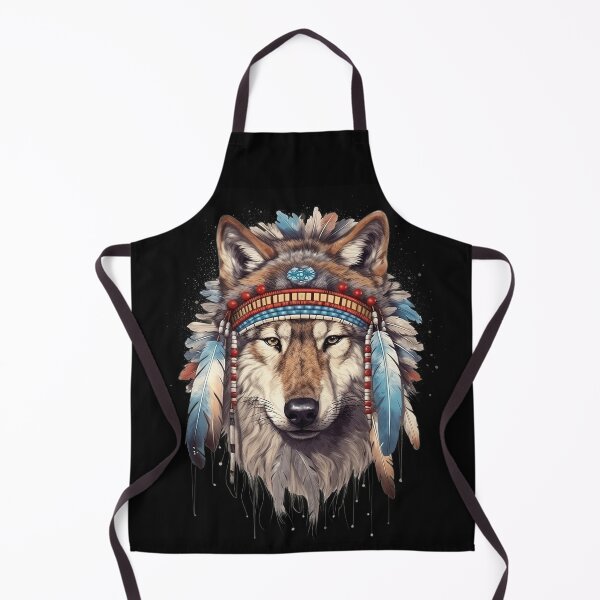 Artikelvorschau, Indianischer Wolf mit Kopfschmuck entworfen und verkauft von ETconnections.