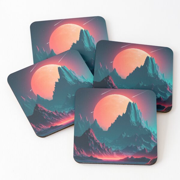 Item preview, Ethereal Summits: Synthwave Symphony in the Mountains designed and sold by Mullet Monkey.