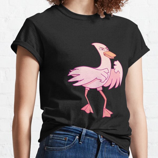 Canard rose agressif prêt à se battre T-shirt classique