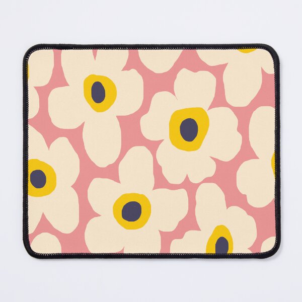 Item preview, Iconic Retro Scandinavian Summer Floral Pattern in Pink and Yellow designed and sold by Deutschic.