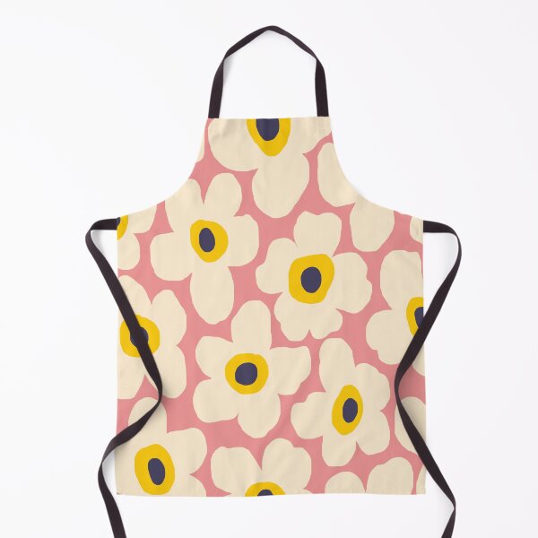 Item preview, Iconic Retro Scandinavian Summer Floral Pattern in Pink and Yellow designed and sold by Deutschic.