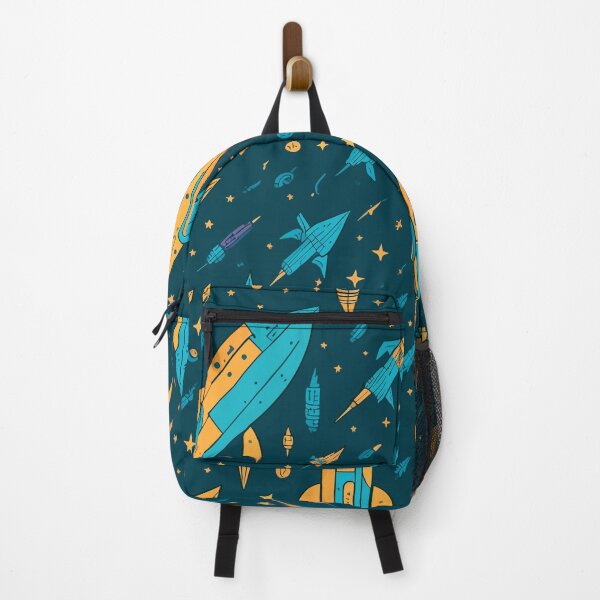 Item preview, Retro Rockets Pattern, Vintage Space Travel on Teal designed and sold by Itaya Art.