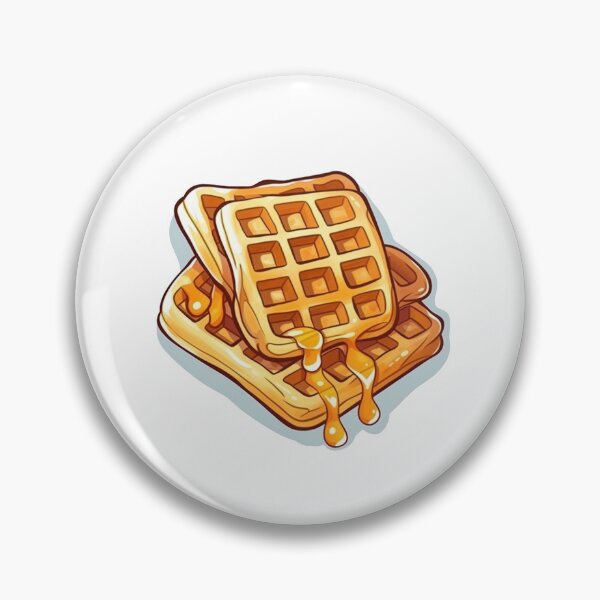 Item preview, Cute Golden Crispy Waffle with Syrup Design for Dessert Lovers designed and sold by Stickerchef.
