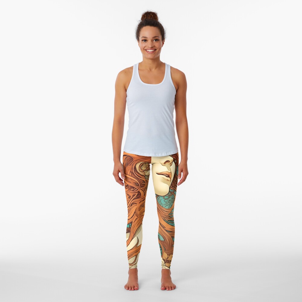 Alphonse Mucha's Woman with a Daisy Leggings – Loopys Nouveau Niche