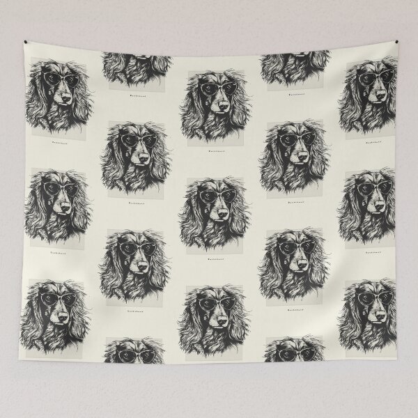 Item preview, Long Haired Dachshund Digital Sketch Drawing Illustration designed and sold by rafaeltto.