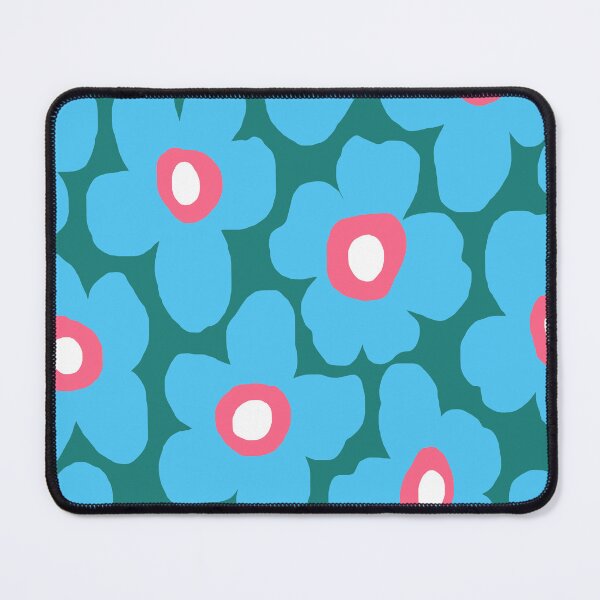Item preview, Iconic Retro Scandinavian Summer Floral Pattern in Blue and Pink designed and sold by Deutschic.