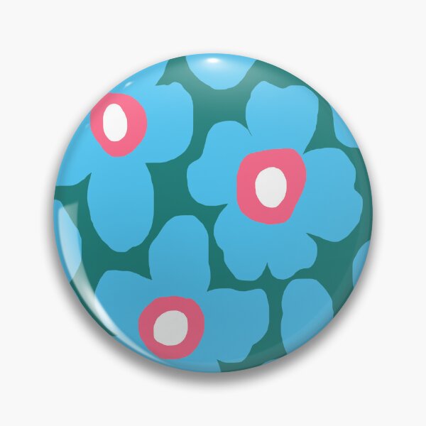 Item preview, Iconic Retro Scandinavian Summer Floral Pattern in Blue and Pink designed and sold by Deutschic.