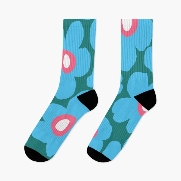 Item preview, Iconic Retro Scandinavian Summer Floral Pattern in Blue and Pink designed and sold by Deutschic.