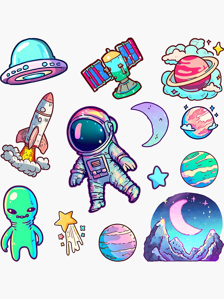 Kawaii Space Stamps - Kawaii Space - Sticker