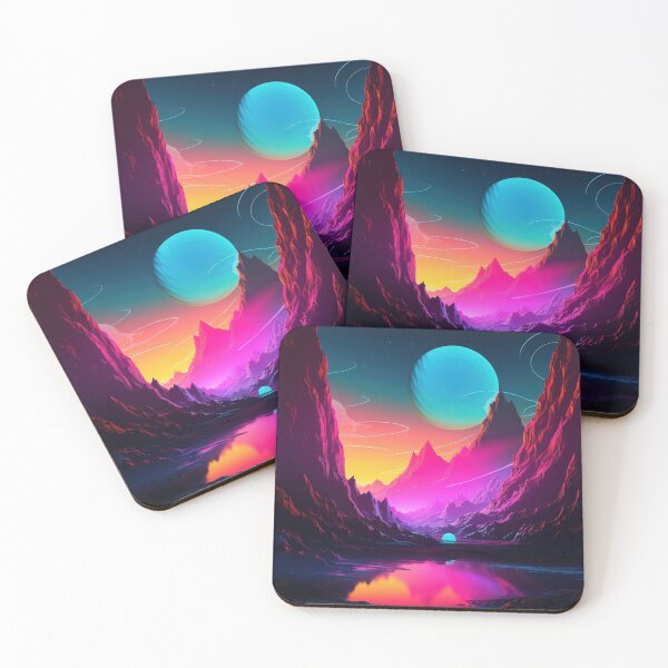 Item preview, Mountain Glow: Synthwave Vibes in Alpine Serenity designed and sold by Mullet Monkey.