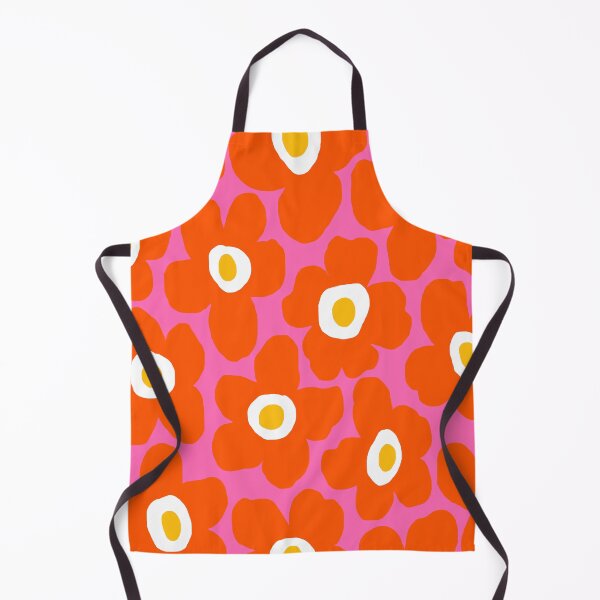 Item preview, Iconic Retro Scandinavian Summer Floral Pattern in Hot Pink and Orange designed and sold by Deutschic.