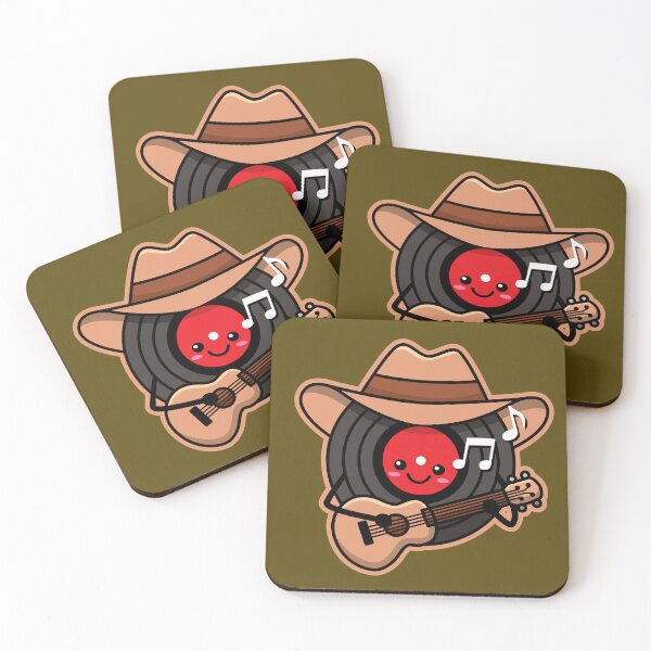 Item preview, Country Music Record Kawaii Cowboy Cartoon designed and sold by DetourShirts.