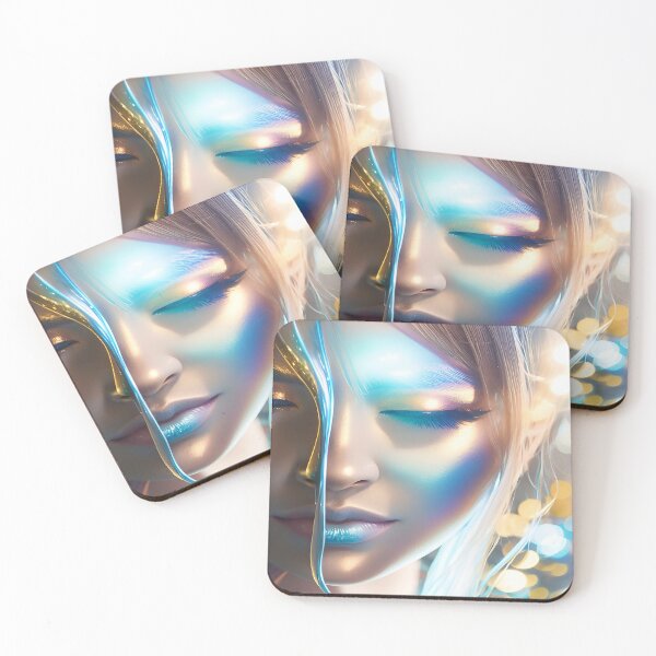 Item preview, Aqua Blue Marine Colored Female Face designed and sold by deniselynnimage.