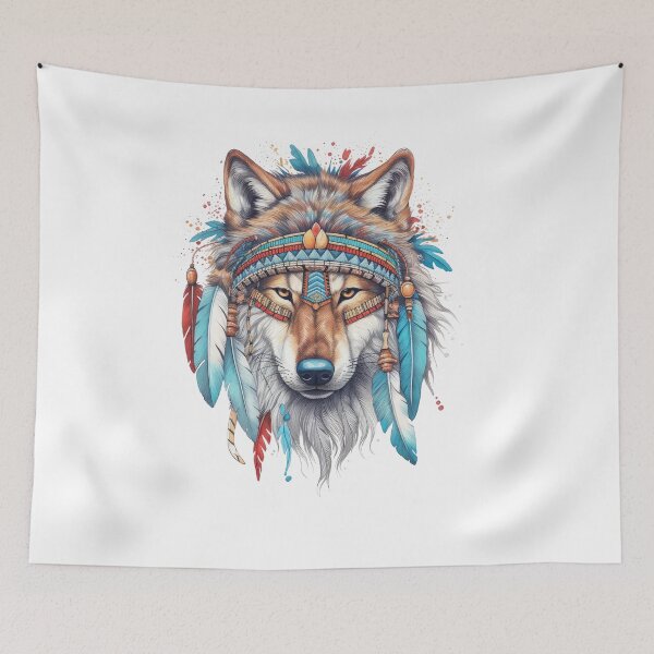 Item preview, Copy of Native American Wolf Wearing Headdress designed and sold by ETconnections.