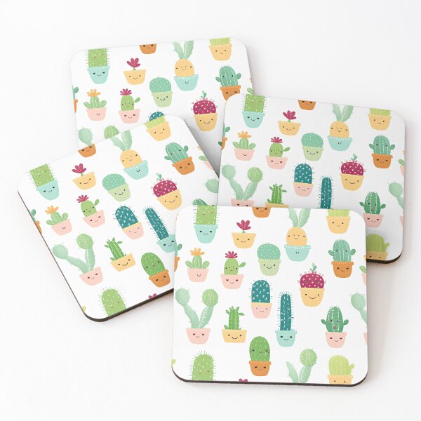 Item preview, Whimsical Oasis: Explore Our All-Over Cute Cacti with Faces Collection! designed and sold by ThePurpleMelon.