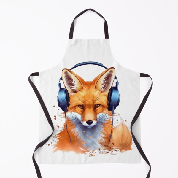 Item preview, Red Fox Wearing Headphones designed and sold by Algaefield.