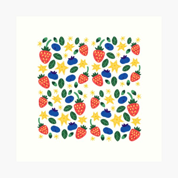 Cute Berry Patterns Art Print