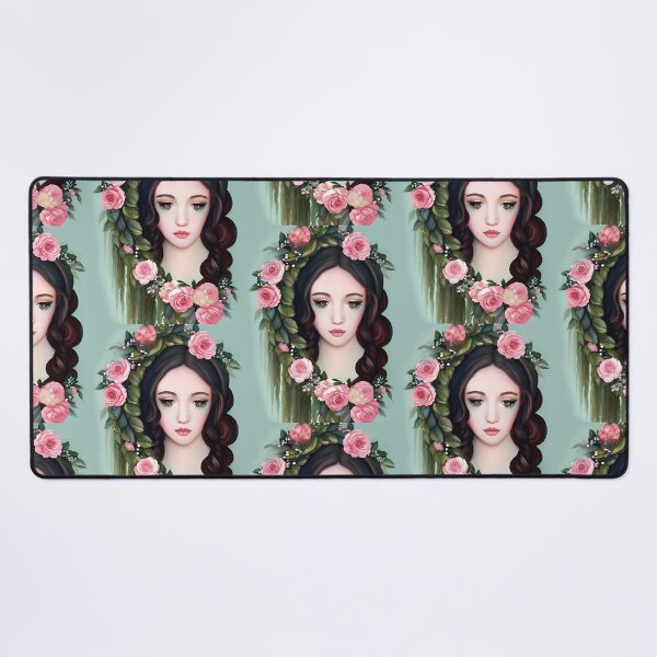 Item preview, Retrato en acuarela de mujer en rosas designed and sold by Alienzombie13.