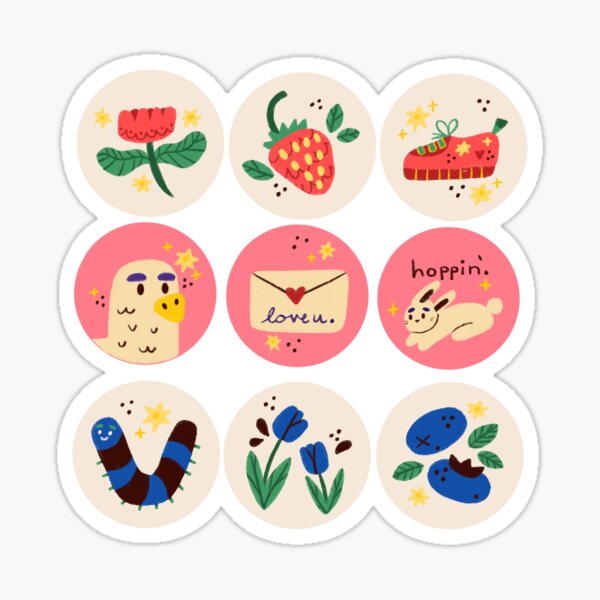 Rot, Weiß und Blau Sonstiges. Kreisförmige Cuties Sticker