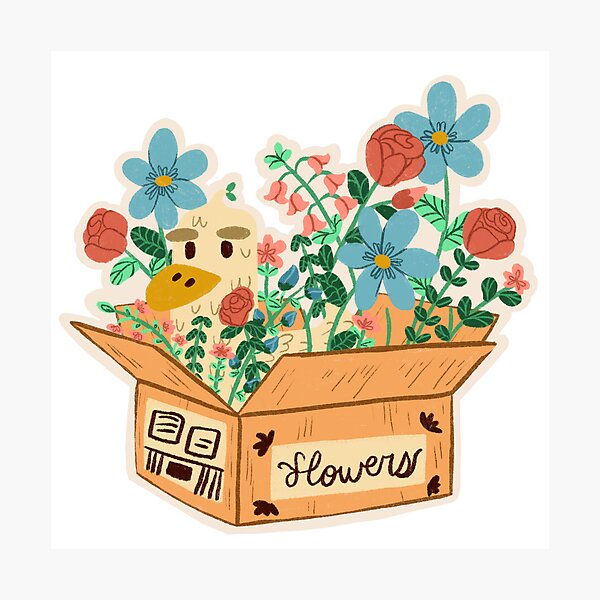 Duck in a Flower Delivery Photographic Print