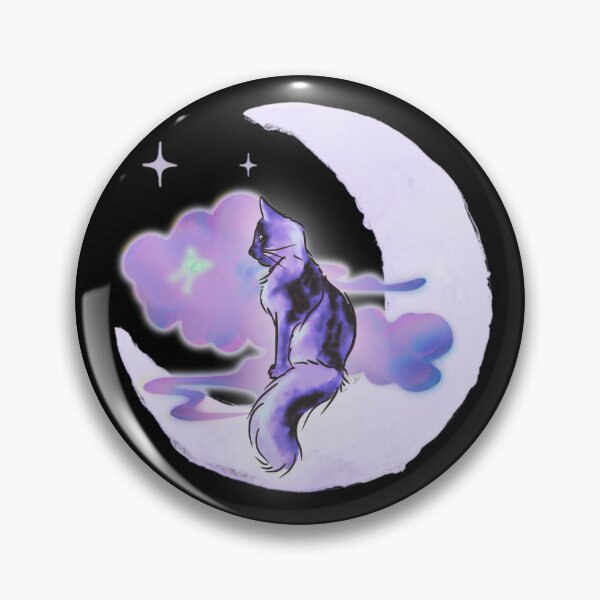 Item preview, Purple Luna Moth & Moon Cat designed and sold by CoralCactusArt.