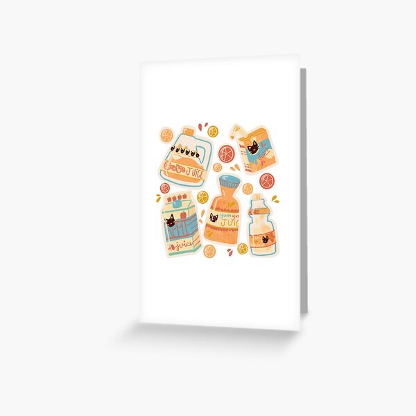 Assortment of Kitty Branded Juices Greeting Card