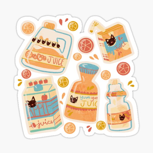 Assortment of Kitty Branded Juices Sticker