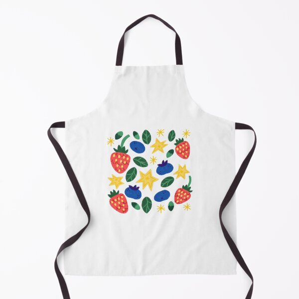 Strawberry and Blueberry Star Doodles Apron