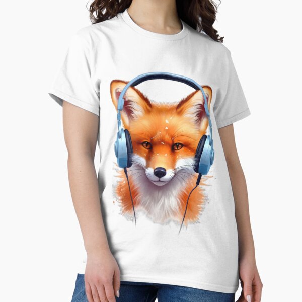 Item preview, Red Fox Wearing Headphones-2 designed and sold by Algaefield.