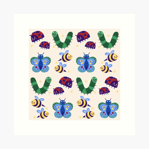 Cute Little Bug Pattern Art Print