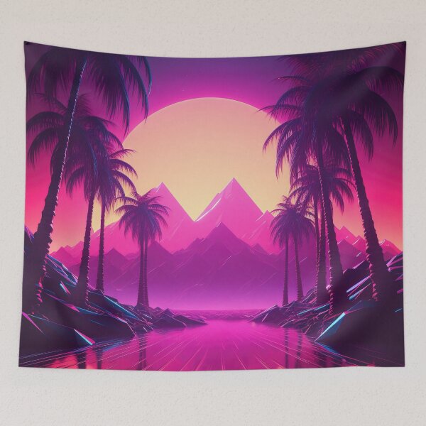 Item preview, Beachside Beats: Synthwave Vibes under the Palm Trees designed and sold by Mullet Monkey.