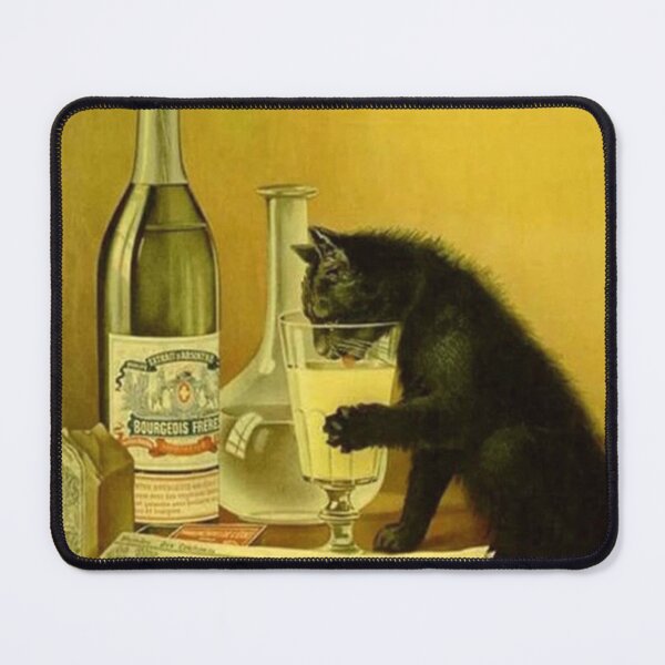Item preview, Black Cat drinking Absinthe Bourgeois  designed and sold by fanniecorey.