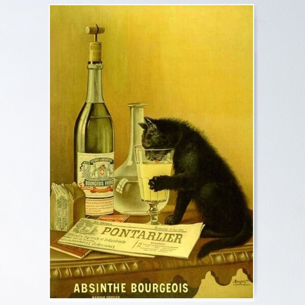 Artikel-Vorschau von Schwarze Katze trinkt Absinth Bourgeois, designt und verkauft von fanniecorey.