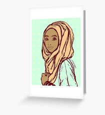 Peach Hijab Greeting Card