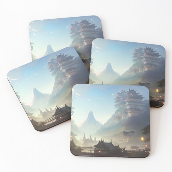 Item preview, Japanese architecture high fantasy village in the mountains designed and sold by MDArtdesigns.