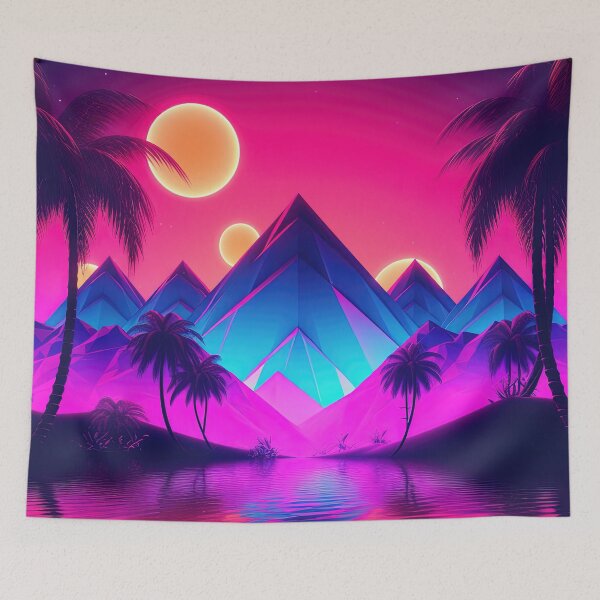 Item preview, Sunset Serenity: Synthwave Dreams by the Coastal Peaks designed and sold by Mullet Monkey.