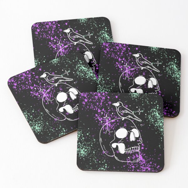Item preview, Skull and Raven - Purple and Green Glitter  designed and sold by Timeknights.