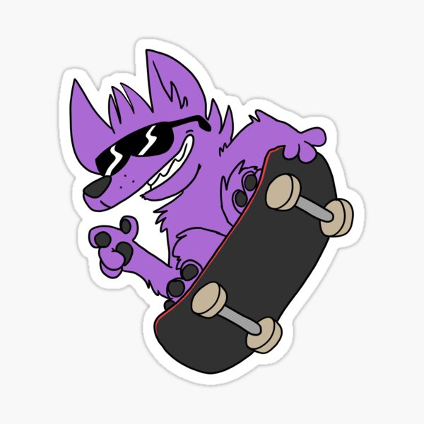 Item preview, Purple cartoon dog wearing shades on a skateboard designed and sold by CattleChoir.
