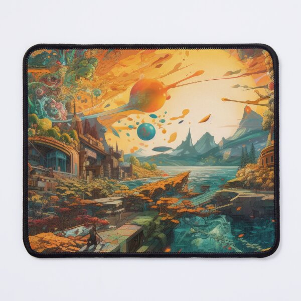 Item preview, Mountain City Born from Color Splashes designed and sold by ImaginationbyAI.